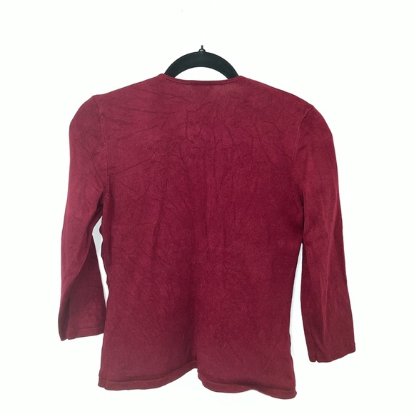 Red 3/4 Sleeve Ann Taylor Shirt - Picture 2 of 3